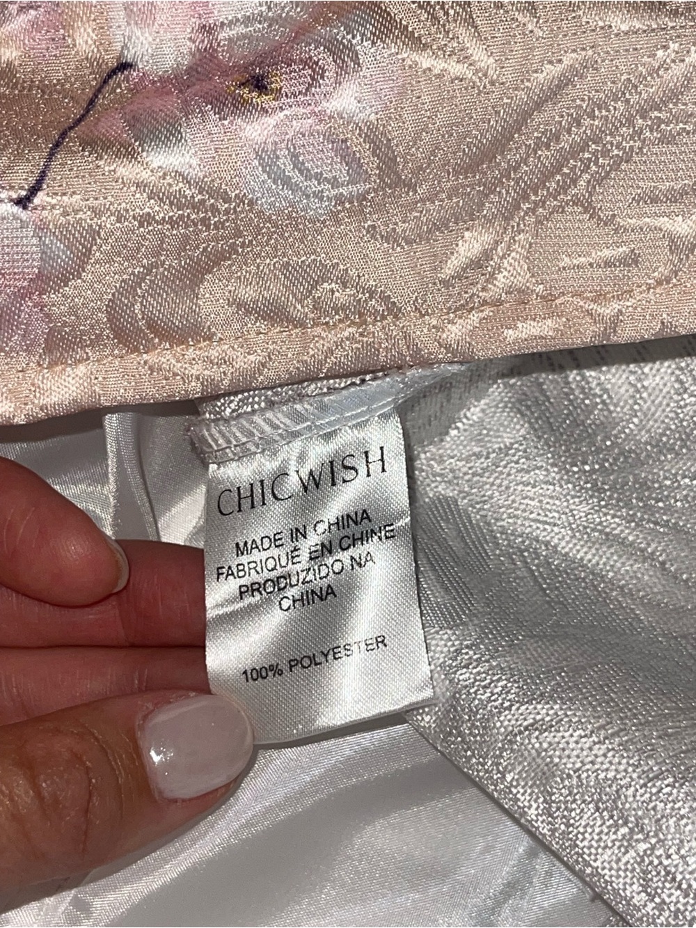 Chicwish Lavender Peony Print Embossed Midi Skirt Size M - Picture 7 of 8